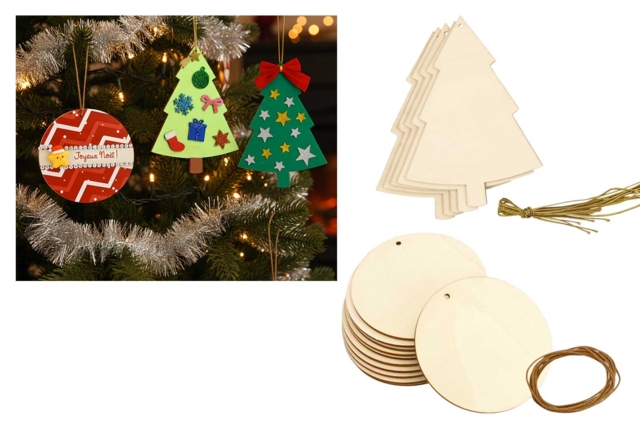 Suspensiones de madera para decorar - formas a elegir - Objets en bois Noël - 10doigts.fr