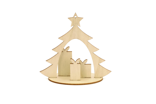 Wooden Tree Ornaments - 4 Pieces - 3 - Christmas Wooden Objects - 10doigts.com - Objets en bois Noël - 10doigts.fr