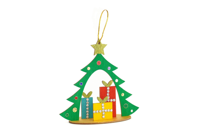 Wooden Tree Ornaments - 4 Pieces - 4 - Christmas Wooden Objects - 10doigts.com - Objets en bois Noël - 10doigts.fr