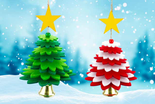 Felt Christmas Tree Ornaments Kit - 6 Pieces - 3 - Christmas Creative Kits for Children - 10doigts.com - Kits créatifs de Noël pour les enfants - 10doigts.fr