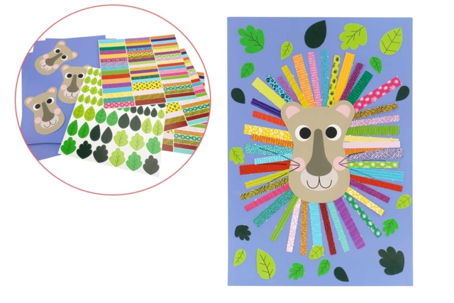 Lion Collage Boards - 4 Boards - 1 - Collage Activities - 10doigts.com - Activités collage et formes à coller - 10doigts.fr