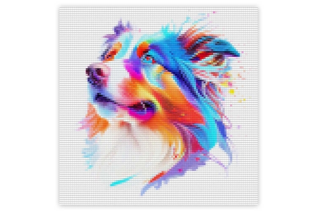 Diamond Painting Kit, Dog - 30 x 30 cm - 2 - Diamond Painting: Complete Kit - 10doigts.com - Diamond Painting : Kit complet - 10doigts.fr