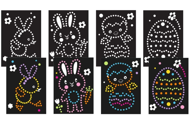 Tableau Paques Gommettes - Kits créatifs Pâques - 10doigts.fr
