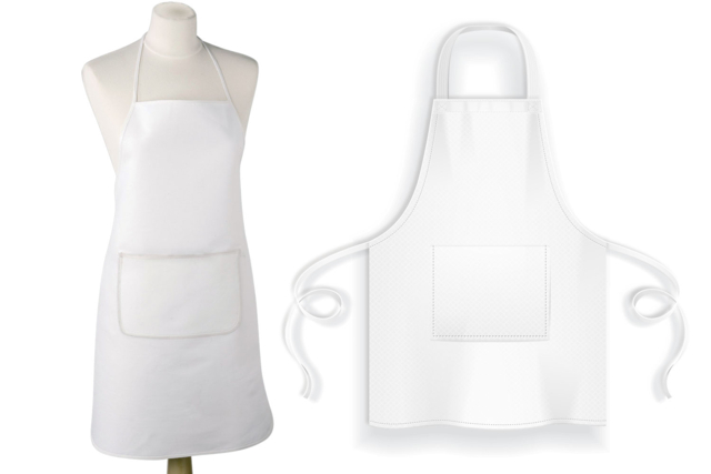 Cotton Apron with Pocket - 1 - Cotton, Linen - Textiles - 10doigts.com - Coton, lin - Textiles - 10doigts.fr