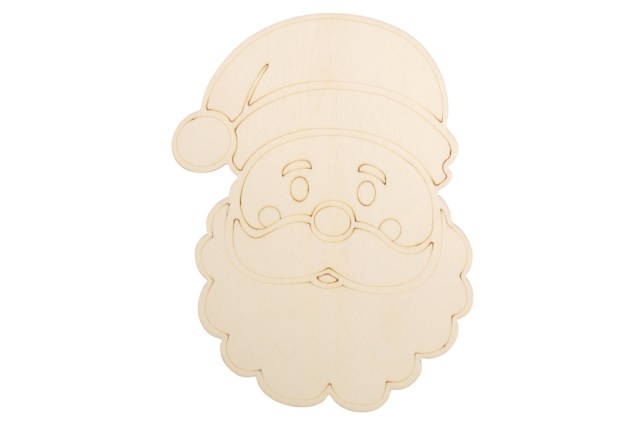 Wooden Santa Claus Head - 20 cm - 4 - Christmas Wooden Objects - 10doigts.com - Objets en bois Noël - 10doigts.fr