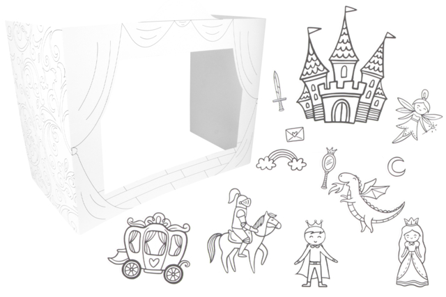 Theater and Characters to Color + Markers - 3 - Coloring Shapes and Drawings - 10doigts.com - Coloriage - 10doigts.fr