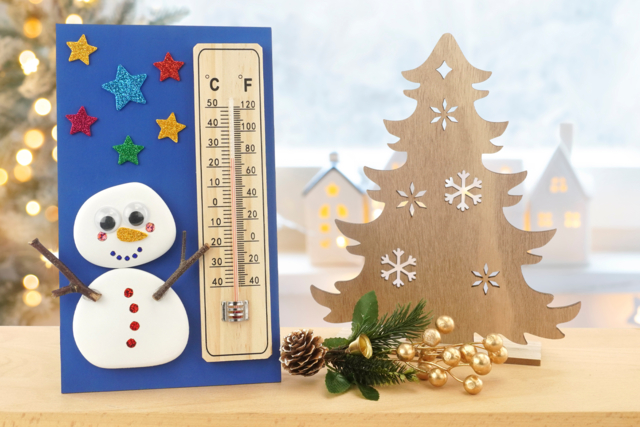 Termómetro muñeco de nieve - Thermomètres à décorer et à fabriquer - 10doigts.fr