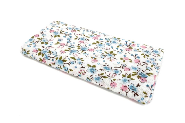 tela de flores rosa y azul - Coupons de tissus - 10doigts.fr
