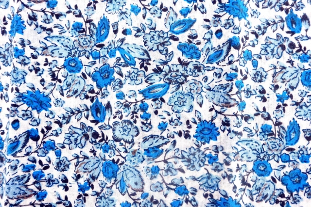 tela de algodón liberty azul - Coupons de tissus - 10doigts.fr