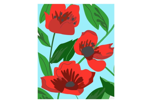 Lienzo impreso para pintar - Los amapolas - Châssis et Cartons toilés - 10doigts.fr