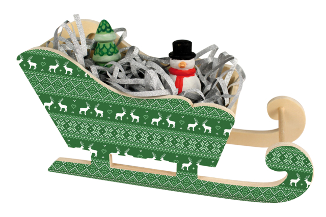 Large Natural Wooden Sleigh - 7 - Christmas Wooden Objects - 10doigts.com - Objets en bois Noël - 10doigts.fr