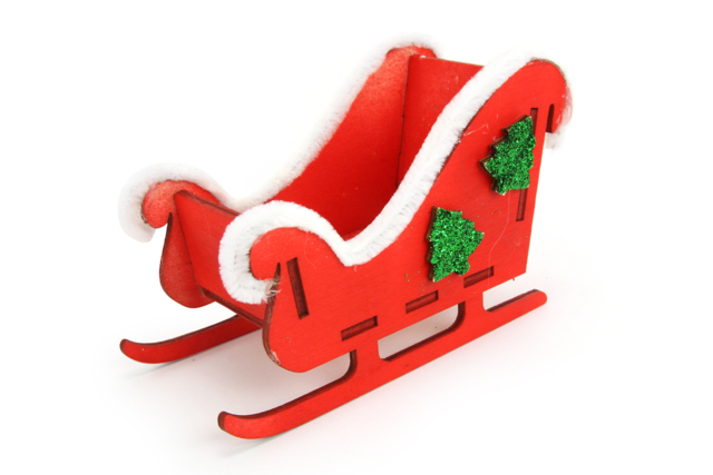 Wooden Sleigh to Assemble - 13 cm - 3 - Christmas Wooden Objects - 10doigts.com - Objets en bois Noël - 10doigts.fr