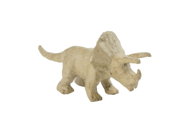 Papier Mâché Triceratops - 1 - Cardboard Animals - 10doigts.com - Animaux en carton - 10doigts.fr