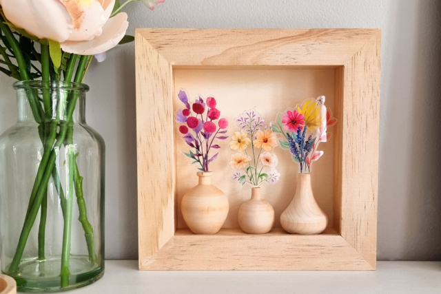 Mini Wooden Vases + Bouquets - 3 Pieces - 2 - Vases and Soliflores to Decorate - 10doigts.com - Vases et soliflores à décorer - 10doigts.fr