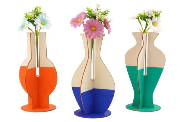 Wooden Vases and Bud Vases - 3 Pieces - 5 - Wooden Objects for the Home - 10doigts.com - Objets bois pour la maison - 10doigts.fr