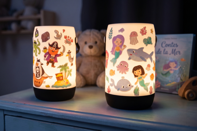 Luz nocturna Sirenas y Piratas - Articles lumineux, guirlandes et bougies LED - 10doigts.fr