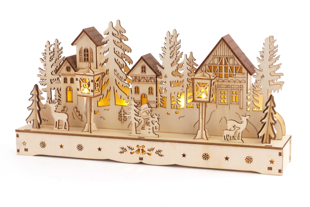 pueblo de Navidad luminoso decoración - Crèches et villages de Noël à fabriquer - 10doigts.fr