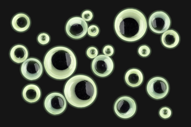 ojos fosforescentes adhesivos - Yeux mobiles - 10doigts.fr