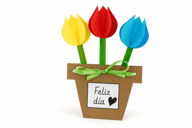 6 tarjetas tulipanes flores - Kits fête des parents - 10doigts.fr