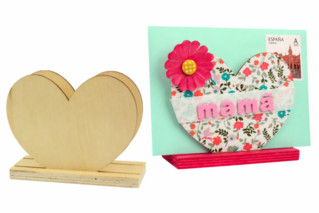 portatarjetas corazón Día de la Madre - Objets pour le bureau : personnalisez votre espace de travail - 10doigts.fr