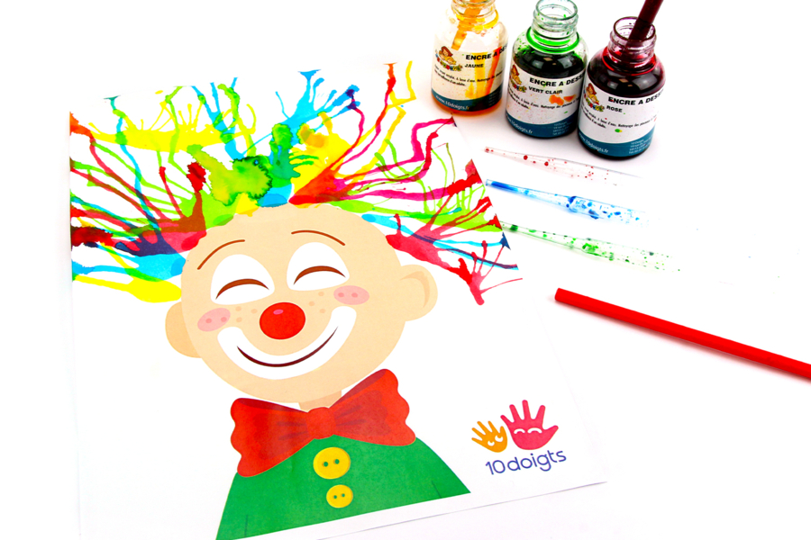 Clown and Blow-Painted Hair