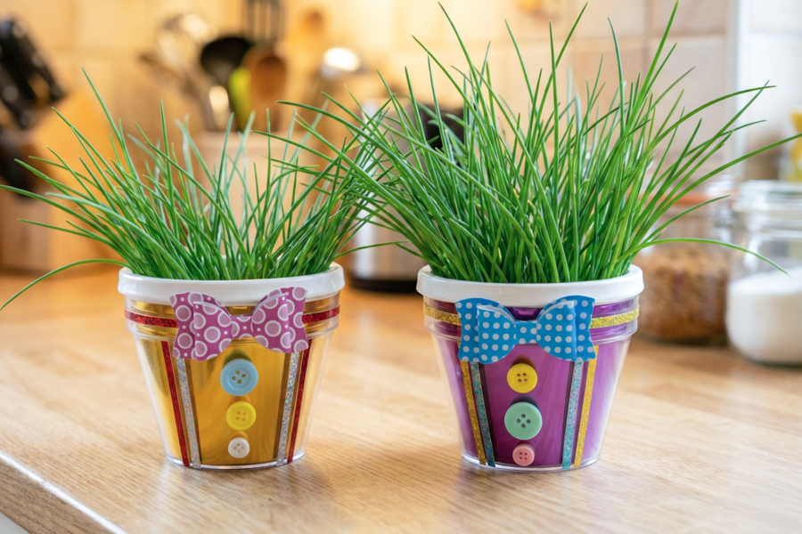 Shirt and Chives Flower Pot
