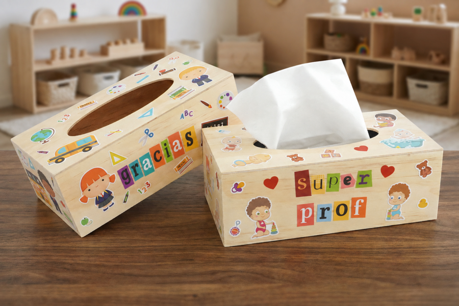 Caja de pañuelos personalizada - regalo de fin de año